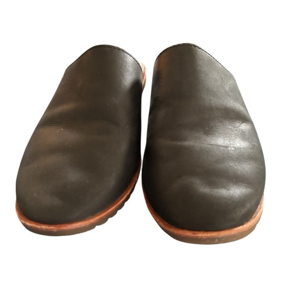 Sorel Ella Mules Slide Size 8 Black Leather Almond Toe Casual Slip On - Picture 2 of 6